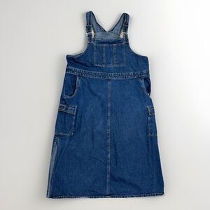 Denim Cargo Dress Womens Size 2X Y2K 00s Midi J.L.N.Y. Vintage Side Slits Maxi
